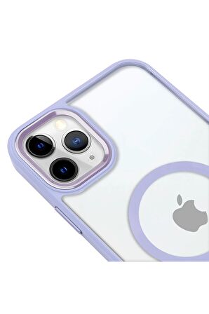 iPhone 11 Pro Lüks Magsafe Kablosuz Şarj Mıknatıslı Pembe Renkli Kılıf