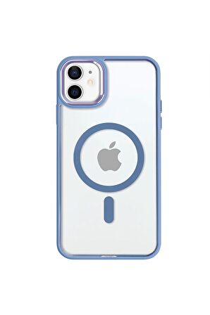 iPhone 11 Lüks Magsafe Kablosuz Şarj Mıknatıslı Kırmızı Renkli Kılıf