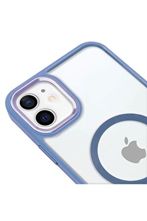 iPhone 11 Lüks Magsafe Kablosuz Şarj Mıknatıslı Kırmızı Renkli Kılıf