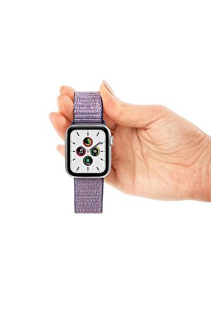 Watch Tüm Modeller Uyumlu Cırt Cırtlı Ayarlanabilir Bez Şeker Pembe Kordon 38 40 41 mm