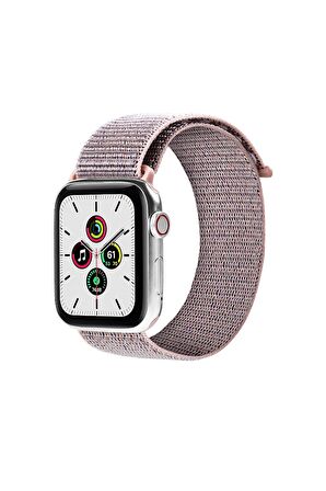 Watch Tüm Modeller Uyumlu Cırt Cırtlı Ayarlanabilir Bez Şeker Pembe Kordon 38 40 41 mm