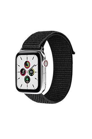 Watch Tüm Modeller Uyumlu Cırt Cırtlı Ayarlanabilir Bez Siyah Noktalı Kordon 42 44 45 49 mm
