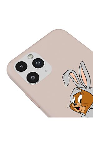 iPhone 11 Pro Silikon Özel Tasarım Kalp Figürü Minimal Lila Renkli Telefon Kılıfı