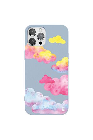 Iphone 12 Pro Max Özel Tasarım Renkli Çiçekli Yağlı Boya Sarı Renkli Silikon Telefon Kılıfı