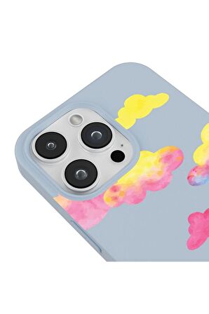 iPhone 13 Pro Silikon Özel Tasarım Nazar Evil Eyes Üçgen Gözler Yeşil Renkli Telefon Kılıfı