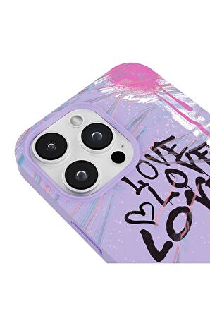 iPhone 13 Pro Max Silikon Urban Grafiti Yazılı Tarz Style Kırmızı Renkli Telefon Kılıfı