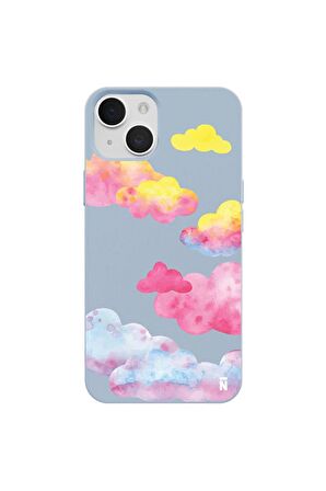 iPhone 14 Silikon Özel Tasarım Nazar Evil Eyes Üçgen Gözler Yeşil Renkli Telefon Kılıfı