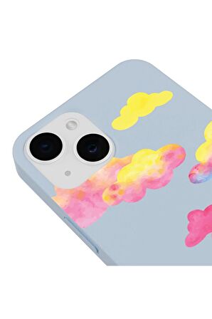 iPhone 14 Silikon Özel Tasarım Nazar Evil Eyes Üçgen Gözler Yeşil Renkli Telefon Kılıfı