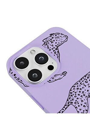 Iphone 14 Pro Max Özel Tasarım Yazılı Visual Love Sanal Aşk Lila Renkli Silikon Telefon Kılıfı