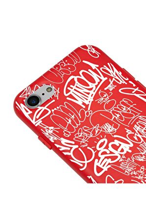 iPhone SE 2020-7-8 Silikon Özel Tasarım Nazar Evil Eyes Üçgen Gözler Yeşil Renkli Telefon Kılıfı