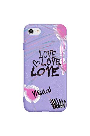 iPhone SE 2020-7-8 Silikon Özel Tasarım Nazar Evil Eyes Üçgen Gözler Yeşil Renkli Telefon Kılıfı