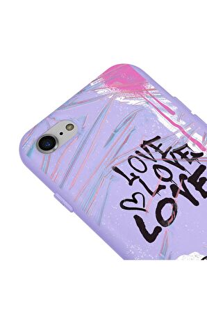iPhone SE 2020-7-8 Silikon Özel Tasarım Nazar Evil Eyes Üçgen Gözler Yeşil Renkli Telefon Kılıfı