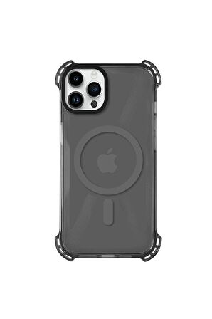 iPhone 12 Pro Max Magsafe Kablosuz Şarj Özellikli Mıknatıslı Transparan Şeffaf Mor Renkli Kılıf