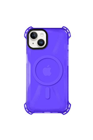iPhone 13 Magsafe Kablosuz Şarj Özellikli Mıknatıslı Transparan Şeffaf Pembe Renkli Kılıf