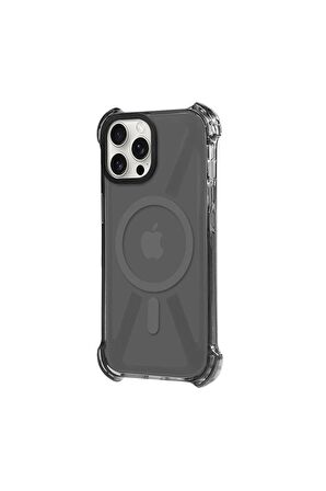 iPhone 13 Pro Magsafe Kablosuz Şarj Özellikli Mıknatıslı Transparan Beyaz Şeffaf Renkli Kılıf