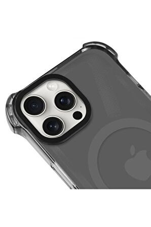 iPhone 13 Pro Magsafe Kablosuz Şarj Özellikli Mıknatıslı Transparan Beyaz Şeffaf Renkli Kılıf