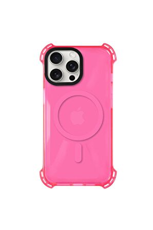 iPhone 14 Pro Max Magsafe Kablosuz Şarj Özellikli Mıknatıslı Transparan Şeffaf Yeşil Renkli Kılıf