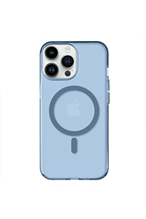 iPhone 12 Pro Max Magsafe Kablosuz Şarj Özellikli Mıknatıslı Mika Şeffaf Siyah Renkli Kılıf