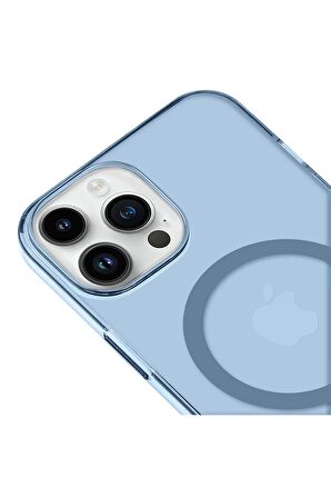 iPhone 12 Pro Max Magsafe Kablosuz Şarj Özellikli Mıknatıslı Mika Şeffaf Siyah Renkli Kılıf