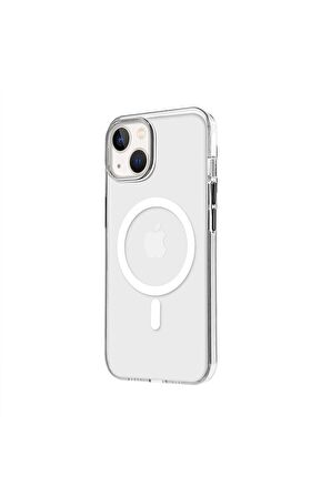 iPhone 14 Magsafe Kablosuz Şarj Özellikli Mıknatıslı Mika Siyah Renkli Kılıf