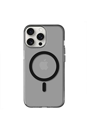 iPhone 13 Pro Magsafe Kablosuz Şarj Özellikli Mıknatıslı Mika Şeffaf Mavi Renkli Kılıf