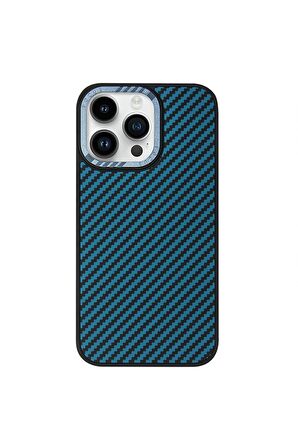 iPhone 13 Pro Max Magsafe Kablosuz Şarj Özellikli Karbonfiber Siyah Renkli Telefon Kılıfı