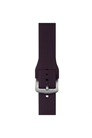 Watch Çizgili Silikon 38 40 41mm Uyumlu 7 Kademeli Sade Saat Kordonu Mor Renkli