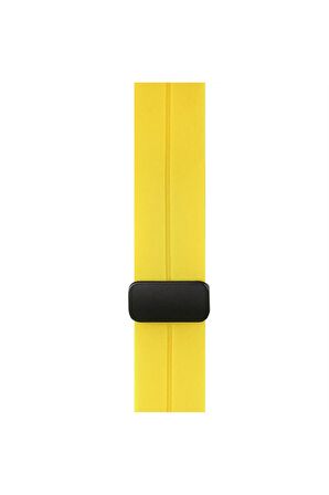 Watch Silikon Mıknatıslı Şık Sade Görünüm 42 44 45 49mm Uyumlu Saat Kordonu Sarı