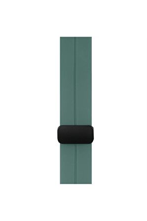 Watch Silikon Mıknatıslı Şık Sade Görünüm 42 44 45 49mm Uyumlu Saat Kordonu Yeşil