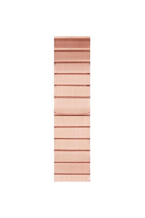 Watch Paslanmaz Mıknatıslı Baklalı Çelik Metal Saat Kordonu 42 44 45 49mm Uyumlu Rose Gold Rengi