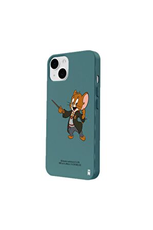 iPhone 15 Silikon Bugs Bunny Kostümlü Jerry Sevimli Siyah Silikon Telefon Kılıfı