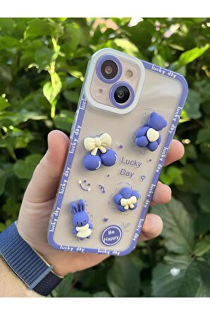 iPhone 14 Özel Üretim 3 Boyutlu Şanslı Tasarımlı Silikon Telefon Kılıfı