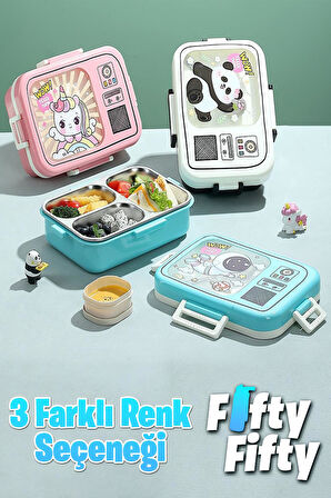 Vagonlife Lunch Box 820 ML Tek Kat Üç Bölmeli Sos Kaseli Yeni Nesil Sefer Tası-FFLBOX10283