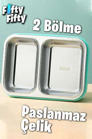Lunch Box 1120 ML (Sızdırmaz,Karışmaz Üç Bölmeli) Sos Kaseli Yeni Nesil Sefer Tası-FFLBOX1