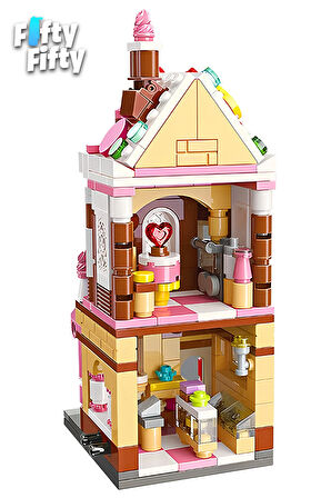 KEEPPLEY City Corner/Şehir Köşesi Serisi Tatlı Mağazası (344 Parça) Oyuncak Yapım Seti FFK-0101