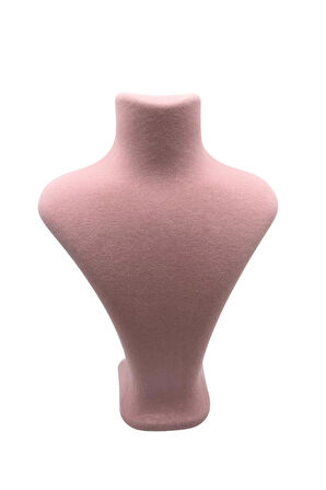 Yerli Üretim Londra Model Süet Kumaş Pembe Renk 22/18 Cm Kolye Sergileme Mankeni