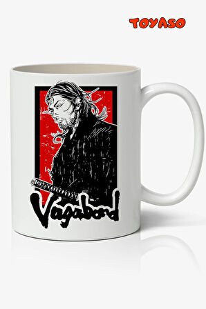 Vagabond - Ronin Anime Temalı Beyaz Kupa Bardak Sevgiliye Arkadaşa Hediye