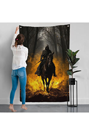 Cehennemin Dibinden Gelen Savaşçı Duvar Örtüsü-7982