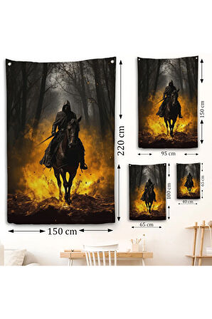 Cehennemin Dibinden Gelen Savaşçı Duvar Örtüsü-7982