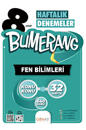 8.Sınıf Bumerang 32 Haftalık Fen Bilimleri Denemeleri