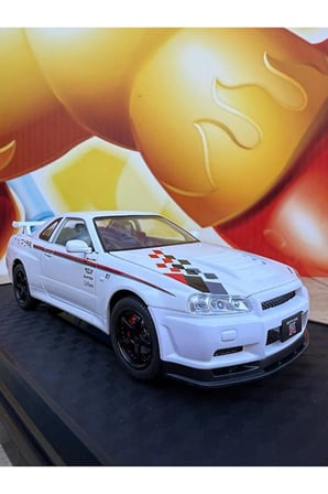 Nıssan Skyline GTR Nismo Diecast Model Araba 1:24 Nıssan Gtr Nısmo Model Metal Araba Beyaz