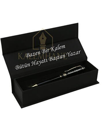 Yüksek Kalite Siyah Altın Tükenmez Kalem Kişiye Özel