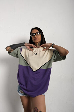 Parçalı Oversize Unisex T-Shirt