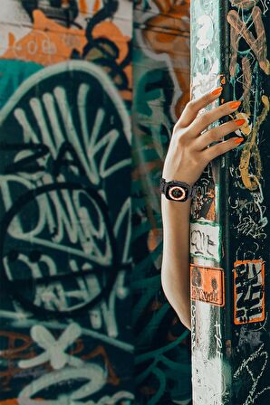 Apple Watch 44mm Uyumlu Fuchsia KRD-1101 Titanyum Metal Başlıklı Silikon Kordon