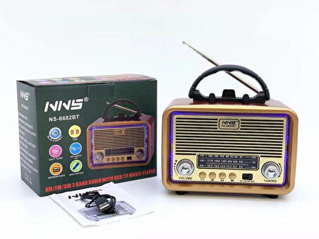 Nns NS-6682 USB / Tf Kart / Fm Retro Taşınabilir Bluetooth Hoparlör