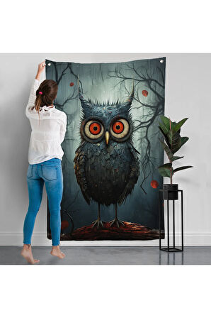 Sevimli Baykuş Duvar Örtüsü-7984