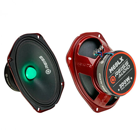 REISS AUDIO RS-M69LX Oto Midrange Oval 6X9 İnç Rgb Ledli 300W Rms 150W Kapaklı 2Li