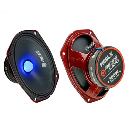 REISS AUDIO RS-M69LX Oto Midrange Oval 6X9 İnç Rgb Ledli 300W Rms 150W Kapaklı 2Li
