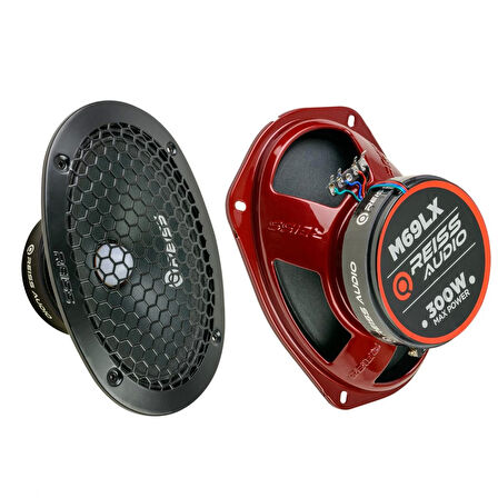 REISS AUDIO RS-M69LX Oto Midrange Oval 6X9 İnç Rgb Ledli 300W Rms 150W Kapaklı 2Li