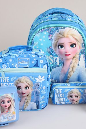 x Dekomus Lisanslı "Ice Queen Collection" Elsa Frozen Okul,Kalem ve Beslenme Çantası,Beslenme Kabı,500 Ml Matara Seti